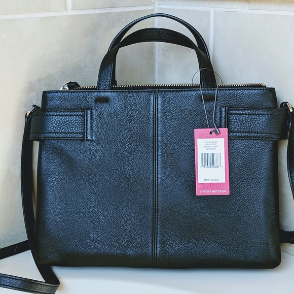 Vince Camuto | Bags | Vince Camuto Black Leather Satchel Purse Nwt ...